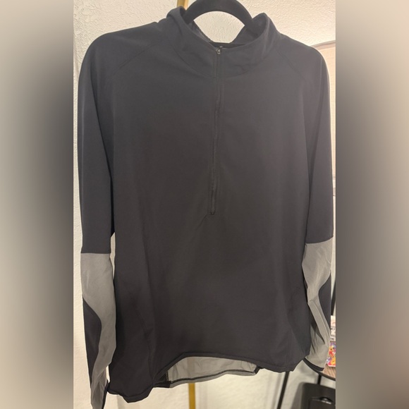 Nike Men’s Quarter Zip Pullover Black Gray Athletic Performance Long Sleeve - Picture 4 of 10